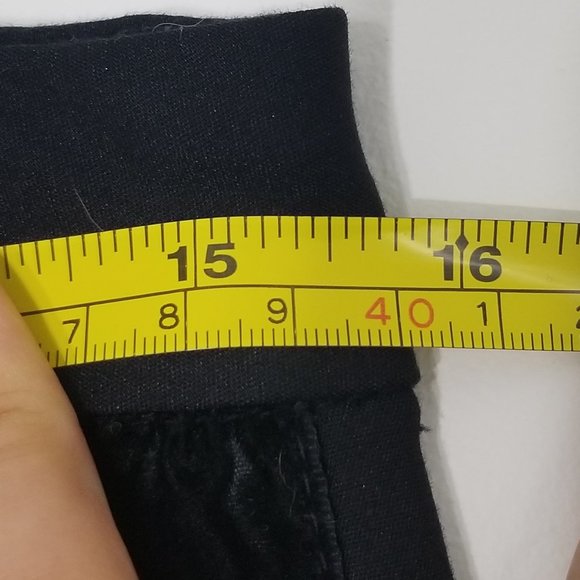 Vero Moda | Black Flocked Tuxedo Stripe Side Dress Pants Straight Ankle Leg M - Picture 11 of 13